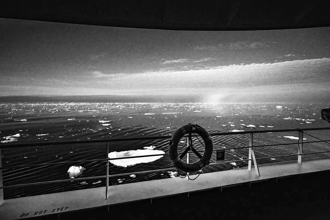 Ice seen from the rail of the yacht